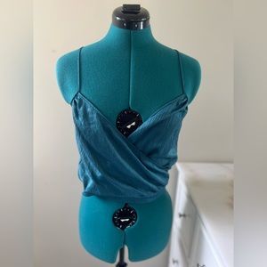 Kimchi Blue Crop Tank Top (Green, XS)
